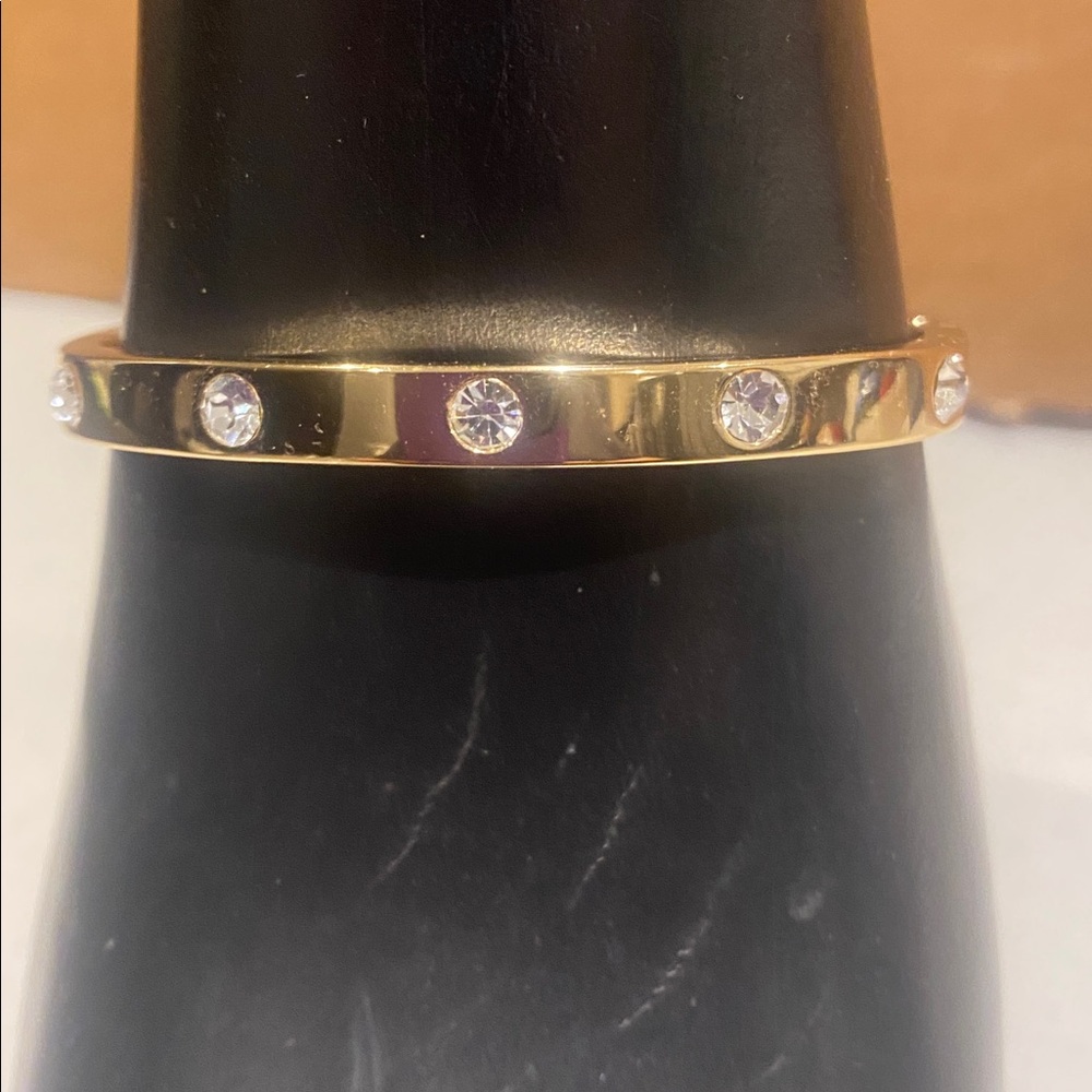 Gold Sparkling Crystal Stone Cuff Bracelet